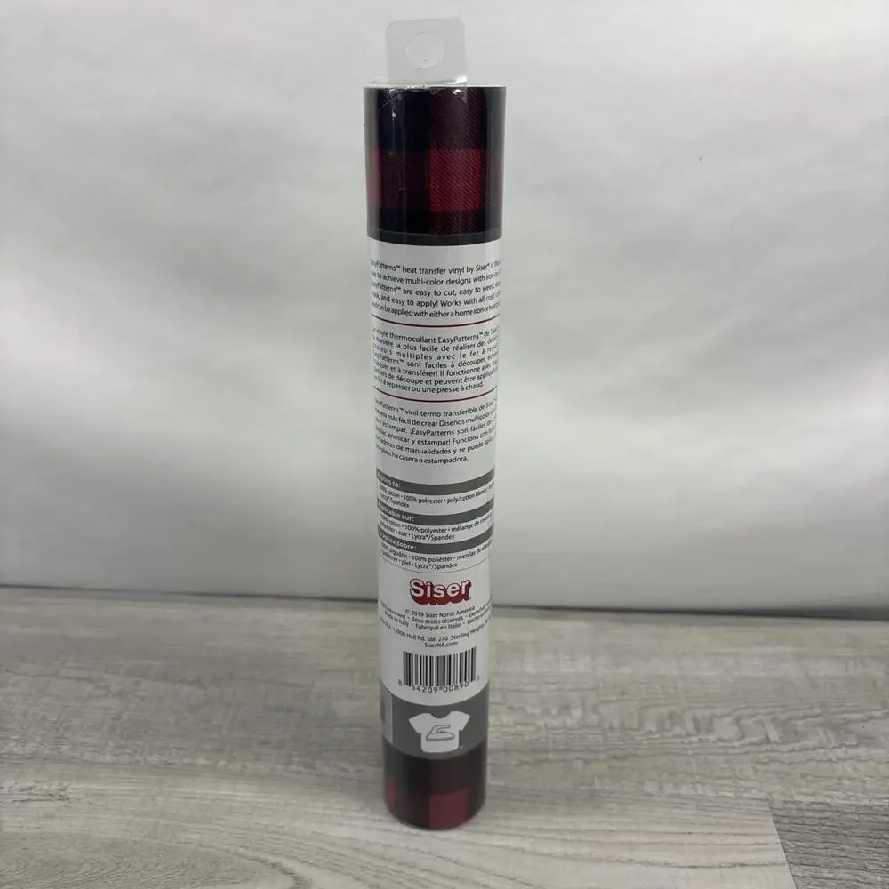 Cricut Easy Patterns HTV Buffalo Plaid Red